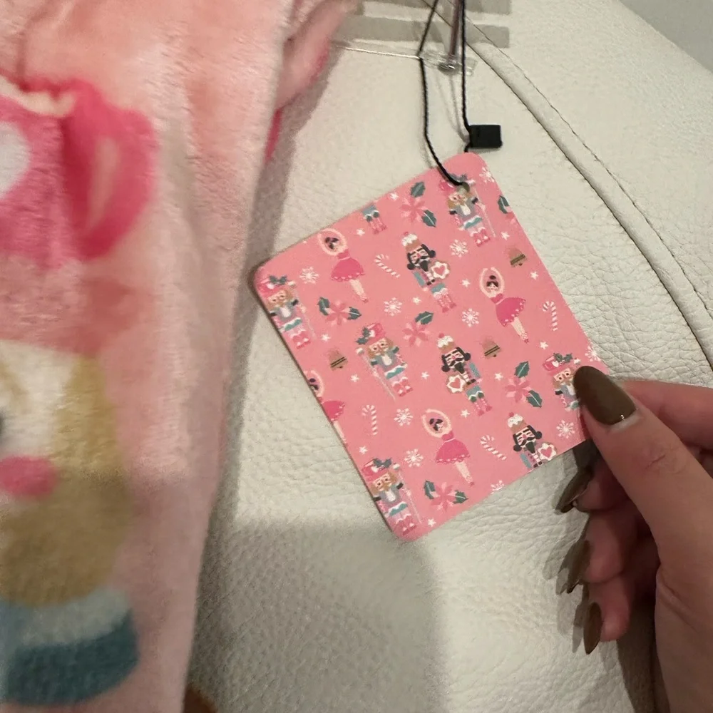 Cozy Pink Nutcracker Ballerina Oversized Plush Throw Blanket